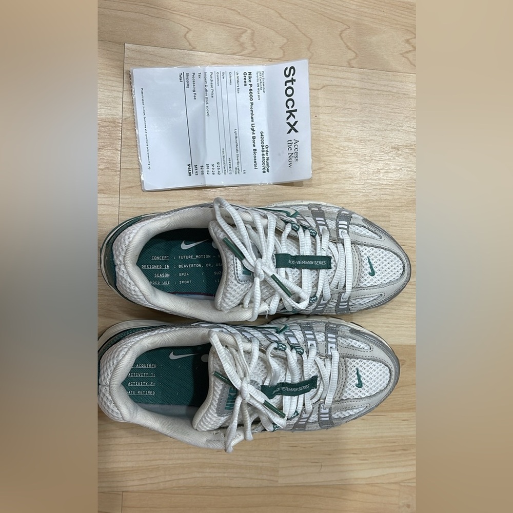 Nike White and Teal Athletic Shoes